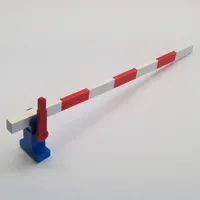 Train Level Crossing Gate Type 1, Assembly with Blue Base & Red Handle (Left)