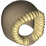 Hood Fur-lined, Short with Dark Tan Hood Print