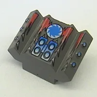 Brick Sloped 2 x 2 No Studs with Angled Side Block Extensions and Shredd Print