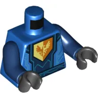 Torso Armor with Blue Circuitry, Dark Blue Center Panel, Falcon Symbol on Pentagonal Shield Print, Dark Blue Arms, Black Hands