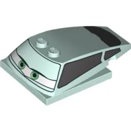 Wedge Curved 6 x 4 x 1 1/3 with 4 x 4 Base with Green Eyes and Windows Print (Flo)