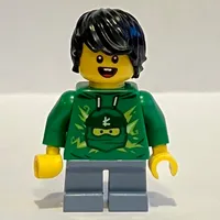 Kid - Green Torso, Sand Blue Legs, Black Hair