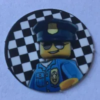 Game Card Token with Police Officer Print