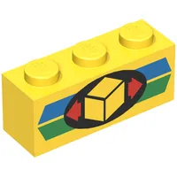 Brick 1 x 3 with Green and Blue Stripe with Cargo Logo Print