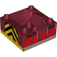 Duplo Train Cab / Tender Base with "Salty 2991" and Warning Bars print