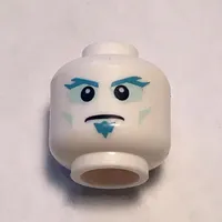 Minifig Head, Dark Azure Eyebrows and Goatee Print