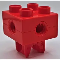 Duplo Toolo Brick 2 x 2 with Holes and Clip on Bottom