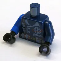 Torso Alpha Team Logo, Utility Belt and Pouches Print, Dark Blue Arms, Black Hands