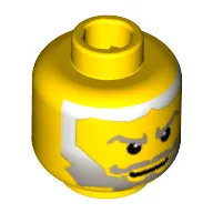 Minifig Head King Jayko / King Mathias / Warrior / Wizard / Knight / , Gray Beard Fading to White Hair, White Pupils Print [Blocked Open Stud]