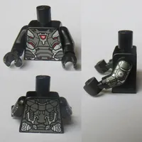 Torso Armor, Red, Silver Plates with Dark Red Detailing, Red and White Arc Reactor Print (War Machine), Black Arms and Hands with Armor Print
