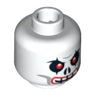 Minifig Head Krazi, Skull Evil with Red Eyes, Red Lips Print