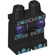 Hips and Black Legs with Silver/Dark Azure Belt, Knee Straps, Purple Coat Tails print