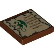 Tile 2 x 2 with Dragon and Scroll with 'You are far more powerfull than you would ever imagine...' Print