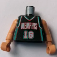 Torso Basketball Jersey, Memphis Grizzlies '16' Print, Long One Piece Arms Nougat (NBA)