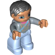 Duplo Figure with Parted Wavy Hair Black (Prince)