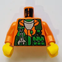 Torso Shirt, Green Vest, Wrench and Pockets Print (Sparks), Orange Arms, Yellow Hands