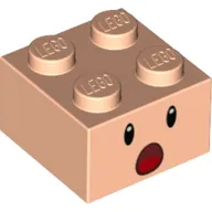 Brick 2 x 2 with Face, Surprised Open Mouth print