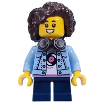 Kid - Bright Light Blue Torso, Dark Blue Legs, Dark Brown Hair