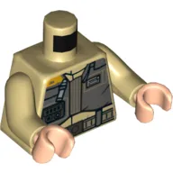 Torso Jacket with Dark Tan Belts Print (Rebel Trooper), Tan Arms, Light Nougat Hands