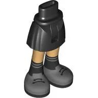 Minidoll Hips and Short Skirt with Warm Tan Legs, Dark Bluish Grey Shoes, Black Socks, Laces print