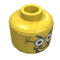 Minifig Head Lord Sam Sinister, Glasses, Beard and Mustache Print