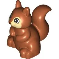 Duplo Animal Squirrel with Black and White Curved Eyes on Tan Face Print