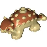 Animal, Dinosaur, Ankylosaurus, Baby with Tan Spikes and Legs, Dark Orange Eyes Print