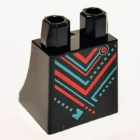 Hips and Legs Under Dress/Robe with Red/Dark Azure Stripes Pattern print