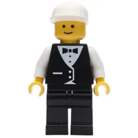 Man, Black Suit and Bow Tie, White Cap