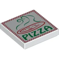 Tile 2 x 2 with Red and Green Pizza Takeout Box Print