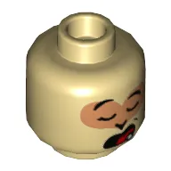 Minifig Head Monkey King, Closed Eyes, Open Mouth with Tongue Print