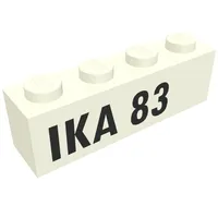 Brick 1 x 4 with Black 'IKA 83' Print