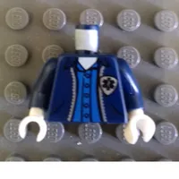 Torso Jacket with EMT Star of Life Logo and Button Down Shirt Print, Dark Blue Arms, White Hands