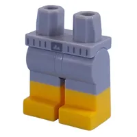 Hips with Light Bluish Grey Legs and Yellow Boots Pattern, Dark Bluish Grey Belt print