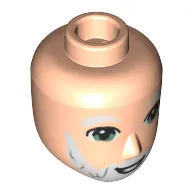 Minidoll Head Male with White Beard, Eyebrows (Santa) print