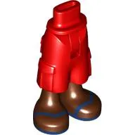 Minidoll Hips and Cargo Pants with Reddish Brown Legs, Dark Blue Sandals print