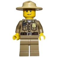 Forest Police / Ranger, Dark Tan Shirt with Radio and Badge, Dark Tan Legs, Tan Campaign Hat