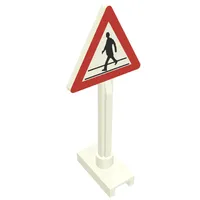 Road Sign Triangle with Pedestrian Crossing 1 Person Print