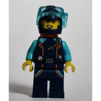 Ocean Explorer Diver, Woman, Dark Blue Wetsuit and Helmet