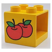Duplo Cabinet 2 x 2 x 1.5 with Apples Print