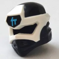 Wrap with Angular Mask White, and Medium Azure Asian Symbol on Black print