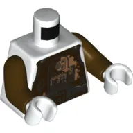 Torso Armor, Dark Brown Chest Plate Print, Dark Brown Arms, White Hands