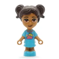 Maya - Medium Azure Dress, Dark Brown Hair