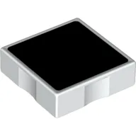 Duplo Tile 2 x 2 with Shape Black Square Print