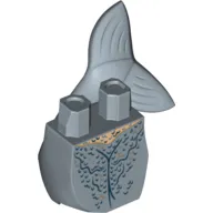 Tail, Mermaid Curved with Blue and Gold Scales Print