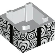 Container Box 2 x 2 x 1 with Black Swirls and Ribbon Print