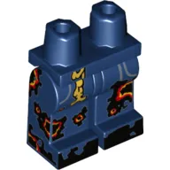 Hips and Dark Blue Legs with Gold Tassel - Pockets and Black, Red, and Yellow Splotches on Legs Print