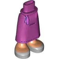 Minidoll Hips and Skirt with Ankles with Dark Pink Scarf/Belt, Nougat Legs, Silver Shoes print