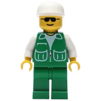 Man, Green Jacket, Green Legs, White Cap, Sunglasses