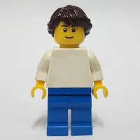 White Torso, Blue Legs, Long Reddish Brown Hair